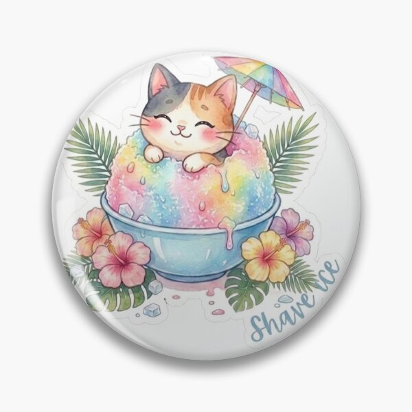 Item preview, Kawaii Cat Shave Ice - Rainbow Hawaiian Snow Cone designed and sold by LaniDigitalNook.