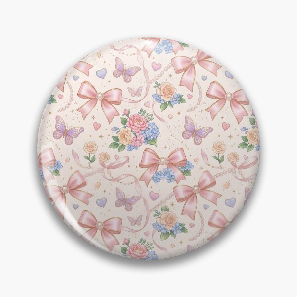 Item preview, Seamless Coquette Pastel Pattern Cute Bows Hearts Floral Kawaii Aesthetic designed and sold by PodiShop.