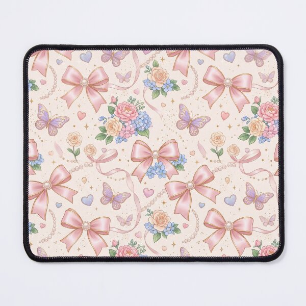Item preview, Seamless Coquette Pastel Pattern Cute Bows Hearts Floral Kawaii Aesthetic designed and sold by PodiShop.
