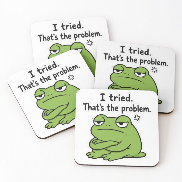 Item preview, Lazy Chaos Frog 'I Tried Thats the Problem' Funny Frog Meme designed and sold by Olivra.