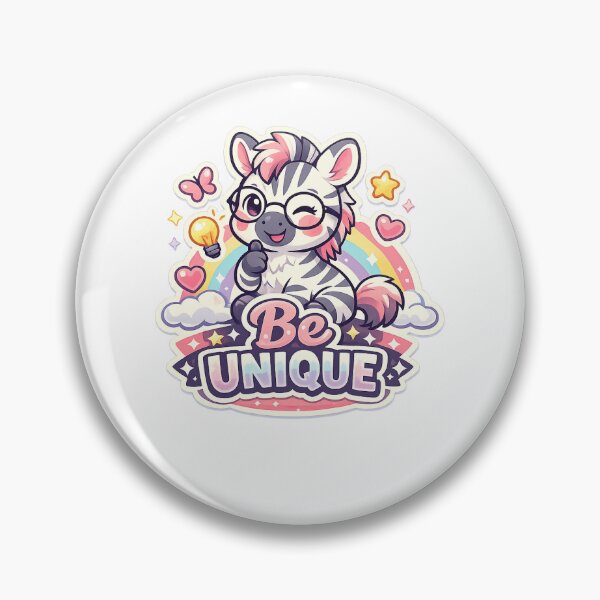 Item preview, Be Unique Zebra Sticker | Cute Kawaii Motivation designed and sold by CutePrintCorner.