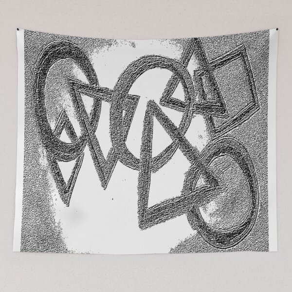 Item preview, Disorder By Design Engraving black and white geometric abstract design designed and sold by SmashingDeals.