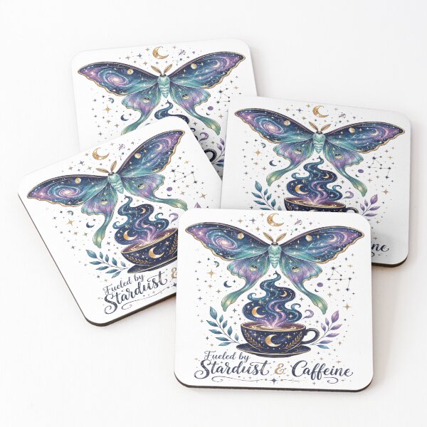 Item preview, Stardust Caffeine Moth Coffee Moon Art designed and sold by InkNovaLab.