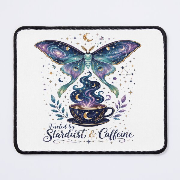 Item preview, Stardust Caffeine Moth Coffee Moon Art designed and sold by InkNovaLab.