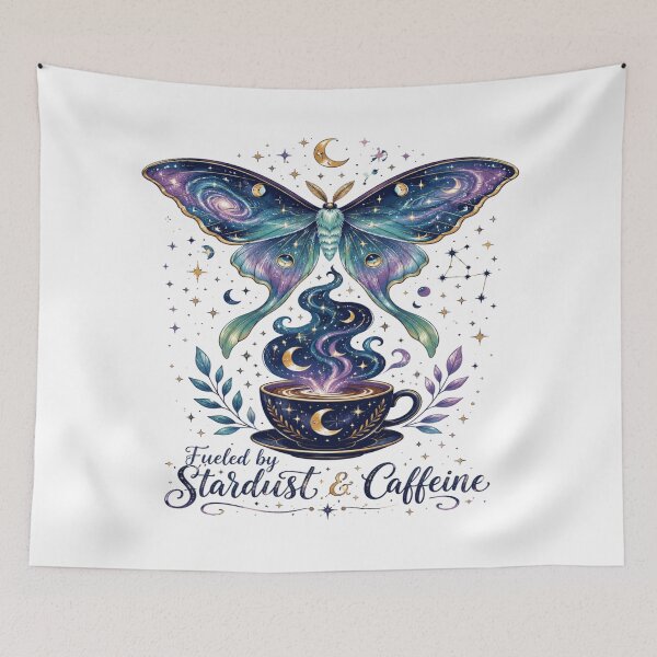 Item preview, Stardust Caffeine Moth Coffee Moon Art designed and sold by InkNovaLab.