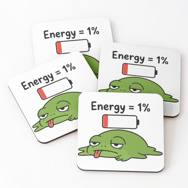 Item preview, Lazy Chaos Frog 'Energy 1%' - Cute Low Energy Frog Meme designed and sold by Olivra.