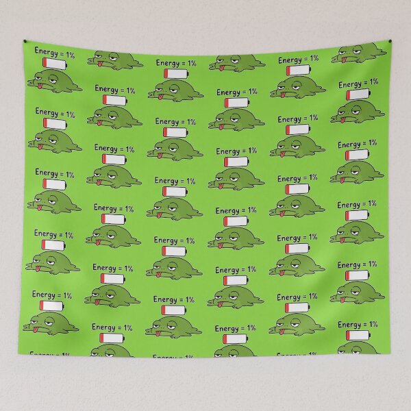 Item preview, Lazy Chaos Frog 'Energy 1%' - Cute Low Energy Frog Meme designed and sold by Olivra.