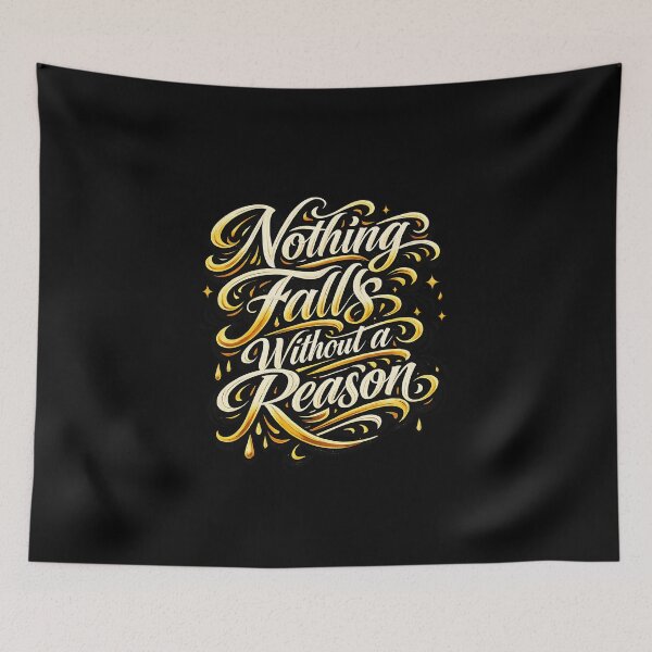 Item preview, Nothing Falls Without a Reason – Elegant Calligraphy Typography T-Shirt designed and sold by XxZainStylexX.