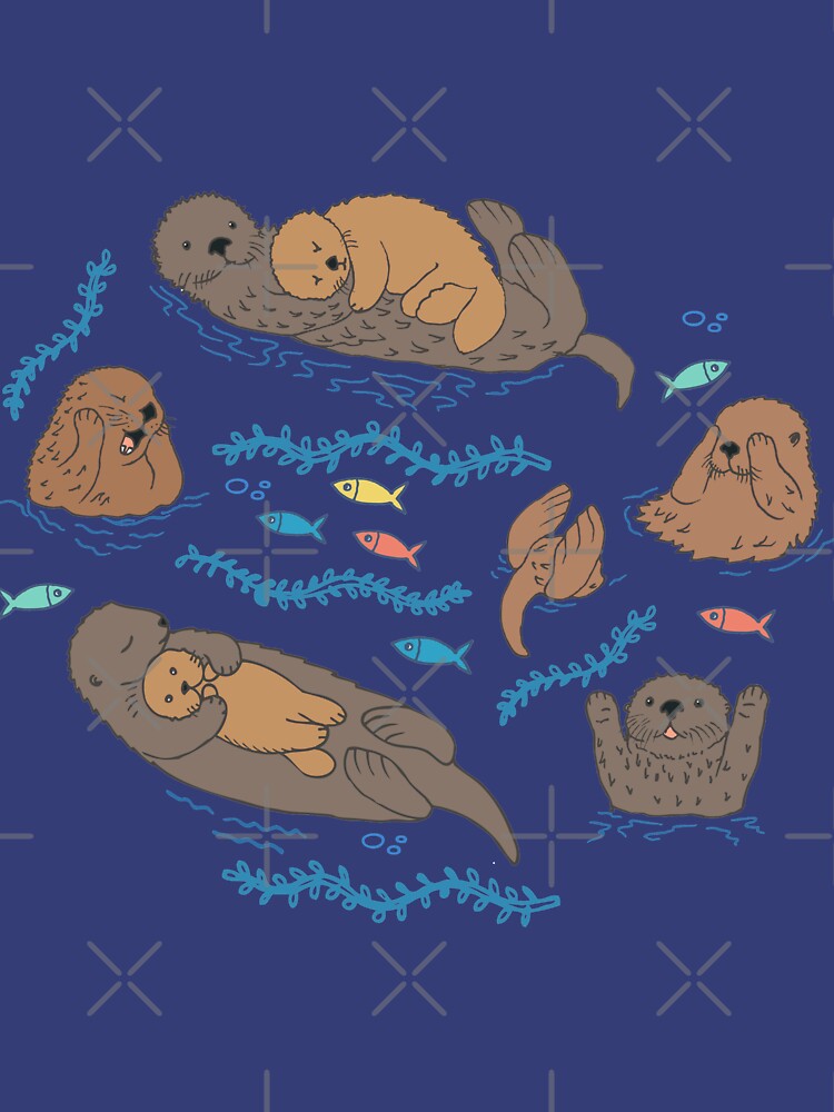 Sea Otters - cute animal pattern by Cecca Designs by Cecca-Designs