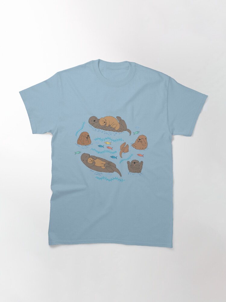 Alternate view of Sea Otters - cute animal pattern by Cecca Designs Classic T-Shirt