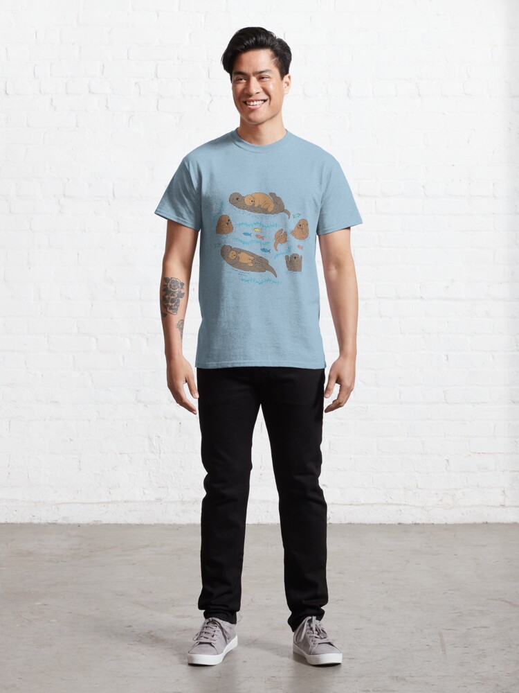 Alternate view of Sea Otters - cute animal pattern by Cecca Designs Classic T-Shirt