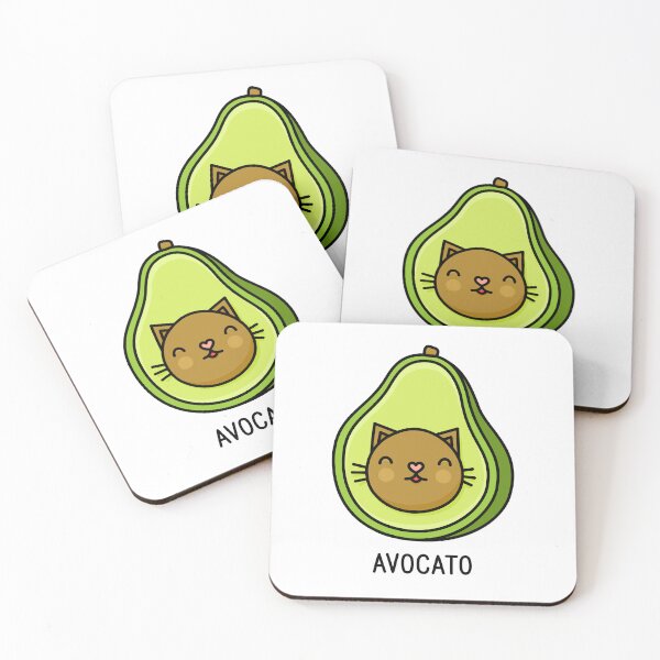 Item preview, Avocato Cute Cat Avocado | Funny Kawaii Food Design designed and sold by Plant Cult.