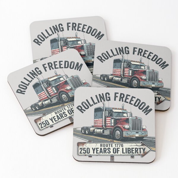 Item preview, Rolling Freedom American Truck Route 1776 Patriotic 250 Years of Liberty Vintage designed and sold by CF_VintageDesign.