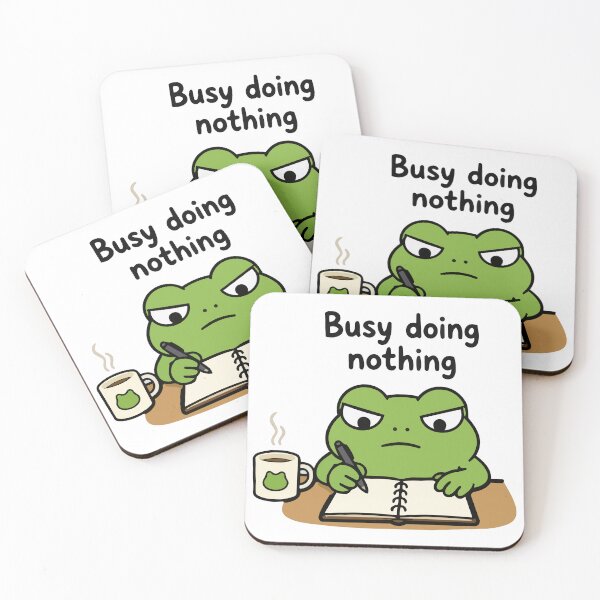 Item preview, Lazy Chaos Frog 'Busy Doing Nothing' Funny Cute Frog Meme designed and sold by Olivra.