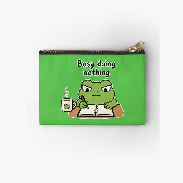 Item preview, Lazy Chaos Frog 'Busy Doing Nothing' Funny Cute Frog Meme designed and sold by Olivra.
