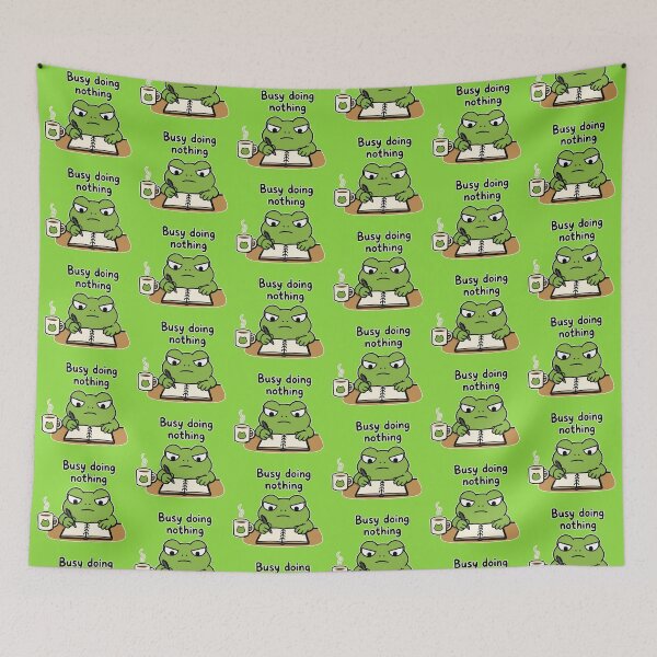 Item preview, Lazy Chaos Frog 'Busy Doing Nothing' Funny Cute Frog Meme designed and sold by Olivra.