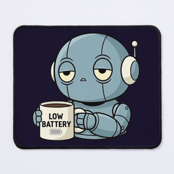 Item preview, Tired Robot with Low Battery Mug designed and sold by ChaosNest.