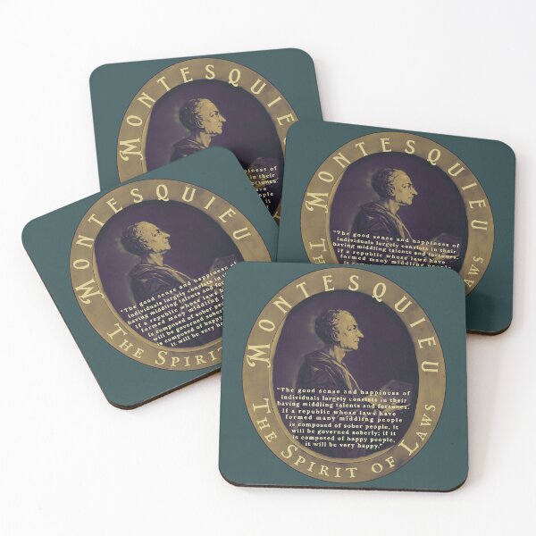 Item preview, Montesquieu quote: The good sense and happiness of individuals largely consists in their having middling talents and fortunes.  designed and sold by artbleed.