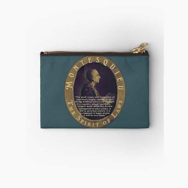 Item preview, Montesquieu quote: The good sense and happiness of individuals largely consists in their having middling talents and fortunes.  designed and sold by artbleed.
