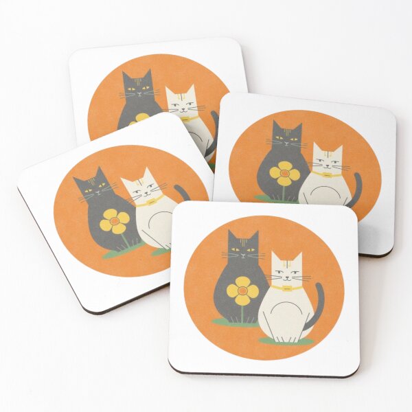 Item preview, Cute Mid Century Modern Floral Cats designed and sold by mellow-koko.