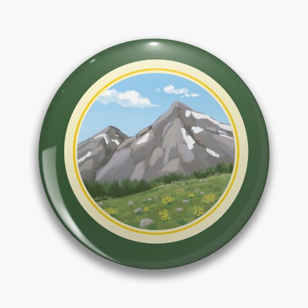Item preview, Lost In Calm: Vintage Mountain Badge Illustration designed and sold by Trendora Havlais.