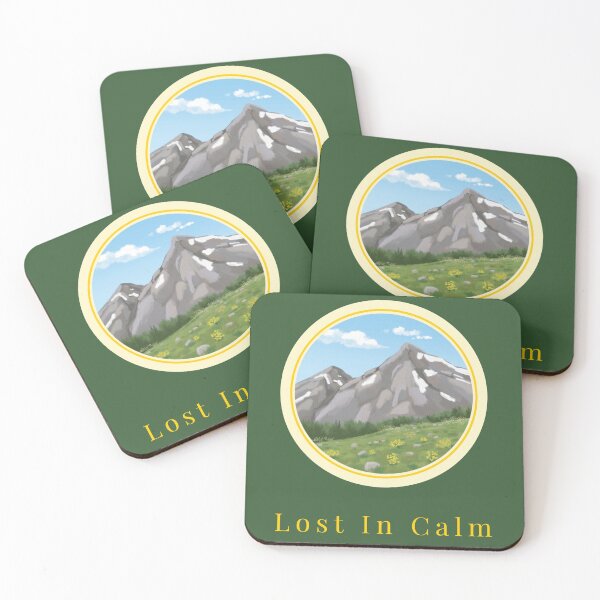 Item preview, Lost In Calm: Vintage Mountain Badge Illustration designed and sold by Trendora Havlais.