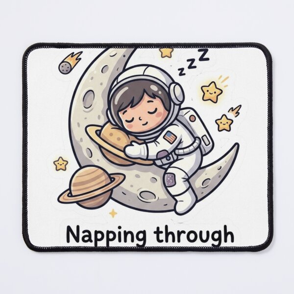 Item preview, Cute Astronaut Sleeping on Moon Galaxy Aesthetic Sticker designed and sold by JeevanStickers.