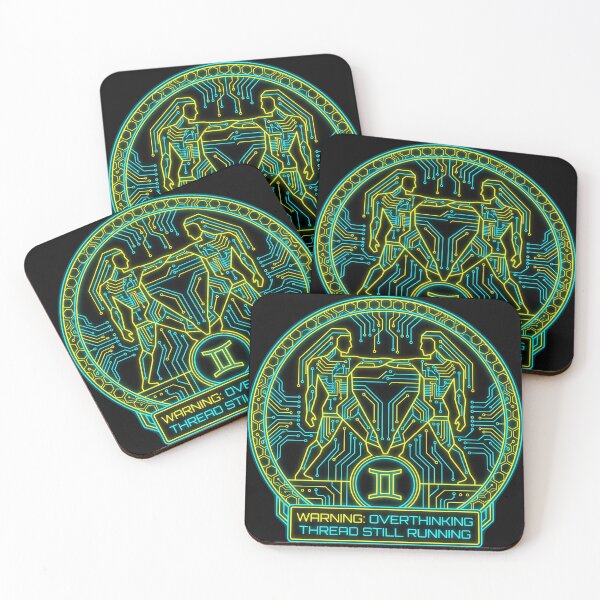 Item preview, Gemini Cyberpunk Zodiac Warning Overthinking Funny Astrology Design designed and sold by StillWildink.