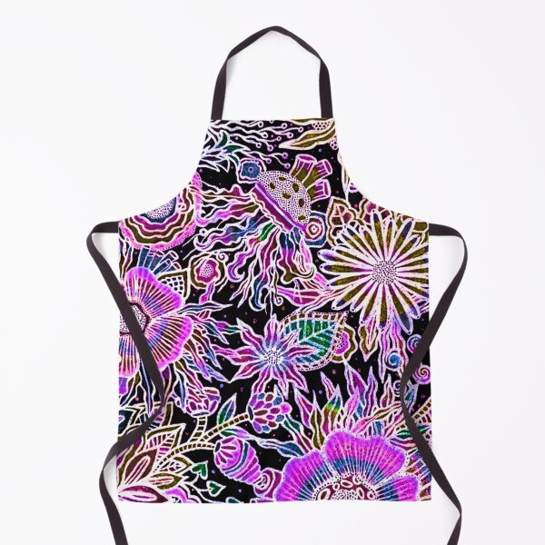 Item preview, NAMMU: Midnight Neon - Electric Maximalist Hand-Drawn Floral Art designed and sold by Bloom Theory.