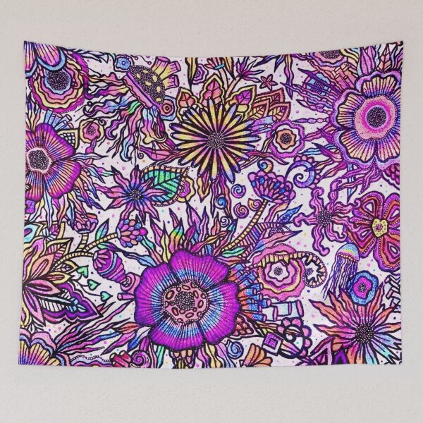 Item preview, NAMMU: Primordial Source - Original Maximalist Hand-Drawn Floral Art designed and sold by Bloom Theory.