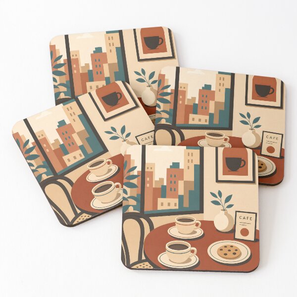 Item preview, Cafe Moment – Modern Coffee Scene Art designed and sold by CreativePrints3.