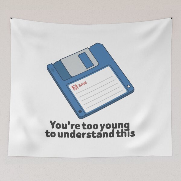 Item preview, Funny Retro Floppy Disk "You're too young to understand this" Vintage Tech Gift designed and sold by PixelCatalyst.