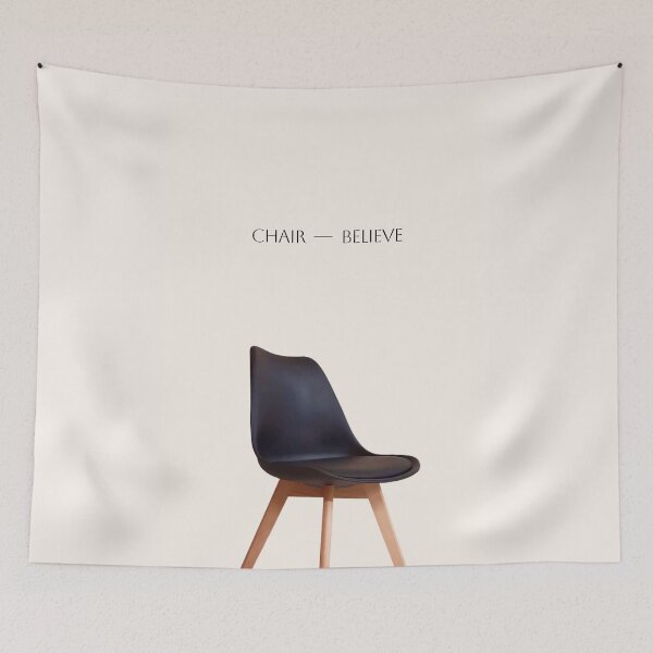 Item preview, Chair — Believe | Funny Motivational Poster | Absurdist Wall Art | Minimal Home Decor designed and sold by ENNUI.AM.