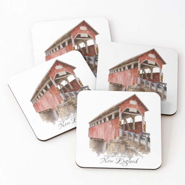 Item preview, Vermont Covered Bridge Watercolor Art Print designed and sold by GASCE Studio.