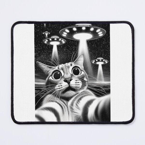 Item preview, Cat UFO  Funny Invasion Meme Retro Alien Cat UFO Selfie T-Shirt designed and sold by SubStudio97.
