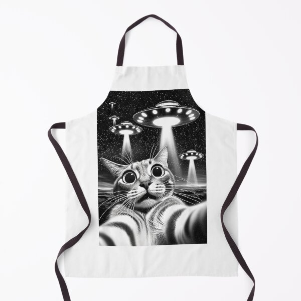 Item preview, Cat UFO Funny Invasion Meme Retro Alien Cat UFO Selfie T-Shirt designed and sold by SubStudio97.