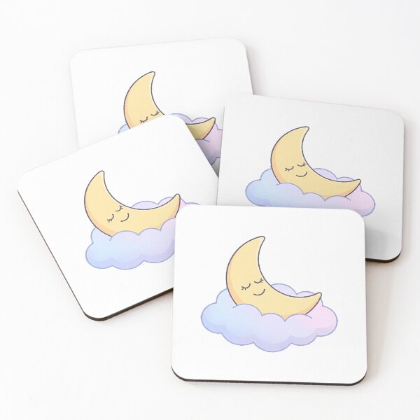 Item preview, Cute Aesthetic Sleeping Moon on Cloud Sticker designed and sold by LYZ7VANI.