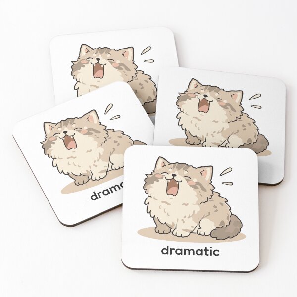 Item preview, Dramatic Fluffy Cat Yelling Kawaii Illustration designed and sold by MJ ART.
