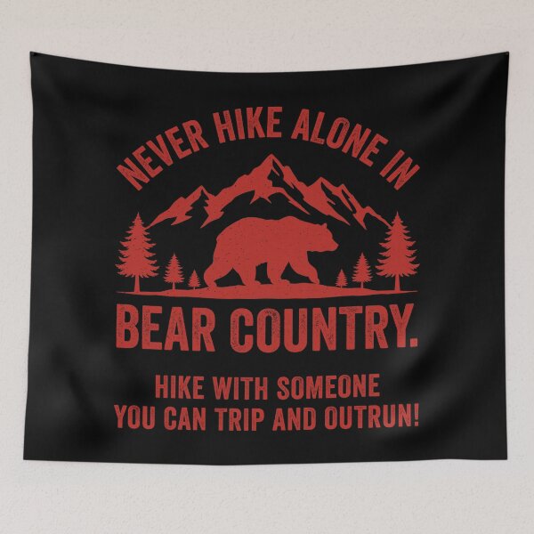 Item preview, Funny Hiking Bear Country Outrun Your Friend Survival Humor Retro designed and sold by RareBunny.