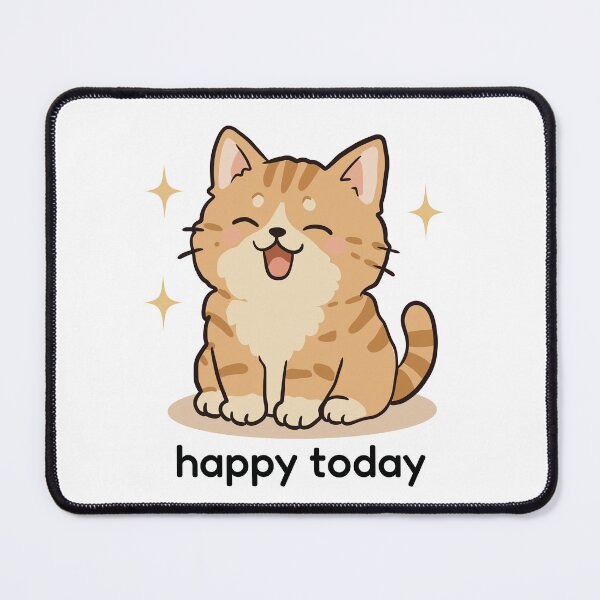 Item preview, Happy Glowing Tabby Cat Sparkle Kawaii Art designed and sold by MJ ART.