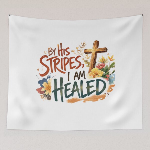 Item preview, By His Stripes, I Am Healed – Christian Quote Art designed and sold by lindalifepeace.