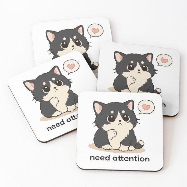 Item preview, Needy Black and White Cat Heart Speech Bubble designed and sold by MJ ART.