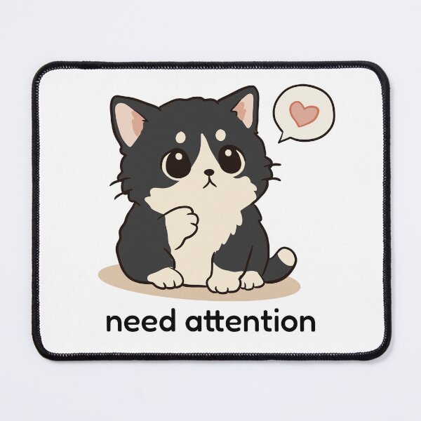 Item preview, Needy Black and White Cat Heart Speech Bubble designed and sold by MJ ART.