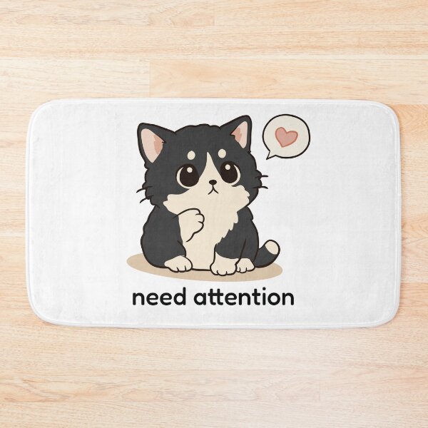 Item preview, Needy Black and White Cat Heart Speech Bubble designed and sold by MJ ART.