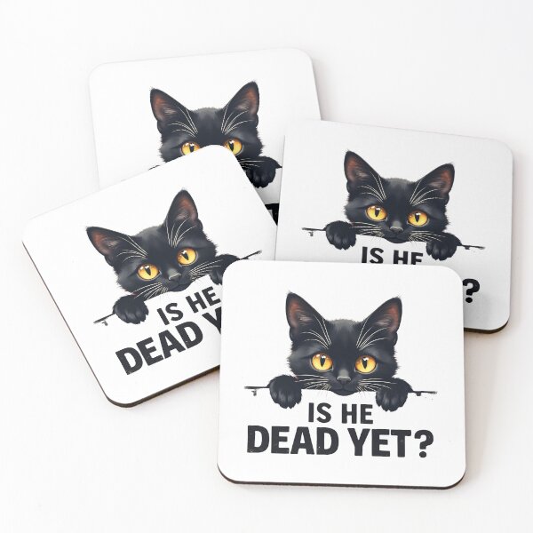 Item preview, Is He Dead Yet Black Cat Meme Dark Humor Gothic Shirt designed and sold by LunaMagicStudio.