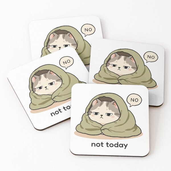 Item preview, Stubborn Cat Wrapped in Blanket Saying No designed and sold by MJ ART.