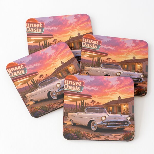 Item preview, Sunset Oasis Reverie, Chevrolet Bel Air 1957 designed and sold by BlareBlare.