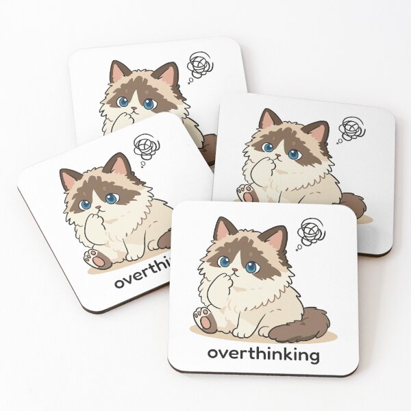 Item preview, Fluffy Ragdoll Cat Overthinking Swirly Thought Cloud designed and sold by MJ ART.