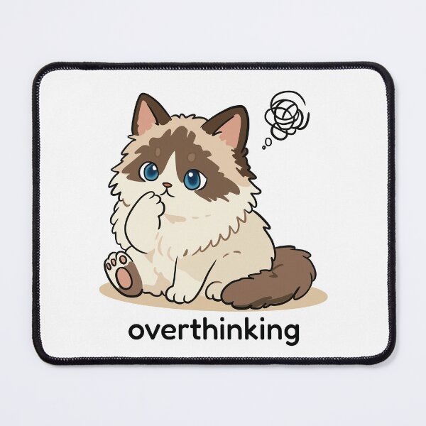 Item preview, Fluffy Ragdoll Cat Overthinking Swirly Thought Cloud designed and sold by MJ ART.