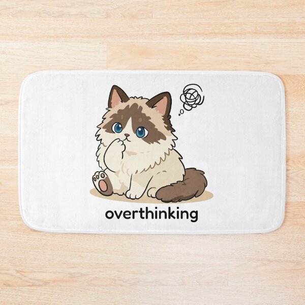 Item preview, Fluffy Ragdoll Cat Overthinking Swirly Thought Cloud designed and sold by MJ ART.